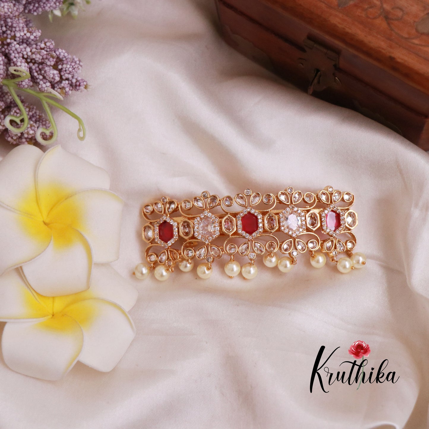 Trendy CZ Antique Hair Clip J99