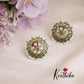 Simple Pearl Border Floral Blossom Stud Earrings E684 (Available in 3 Colors)