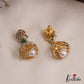 Trendy Gold-Tone AD Jhumkas With Pearl Drop E1108 (Available In 3 Colors)