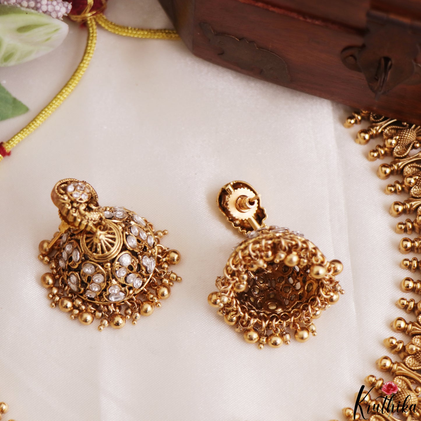 Gorgeous Antique Peacock Motifs Lakshmi Kasu Necklace NC3210