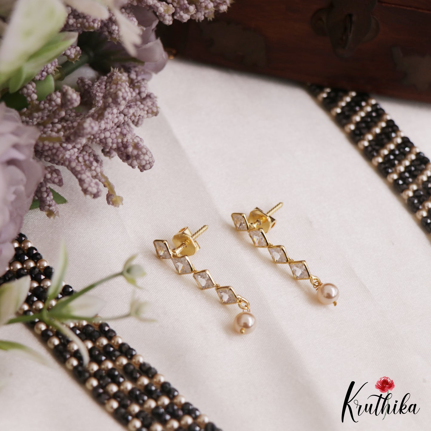 Trendy Square Motifs Multi Layer Pearl Bead Haaram LH2134 (Available In 5 Colors)