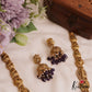 Gorgeous Antique Peacock Motifs Haaram With Bead Drops LH2055 (Available In 3 Colors)