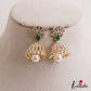 Trendy Gold-Tone AD Jhumkas With Pearl Drop E1108 (Available In 3 Colors)