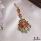 Elegant Antique Lakshmi Motifs Jadau Maang Tikka With Golden Bead Drops MT404 (Available In 4 Colors)