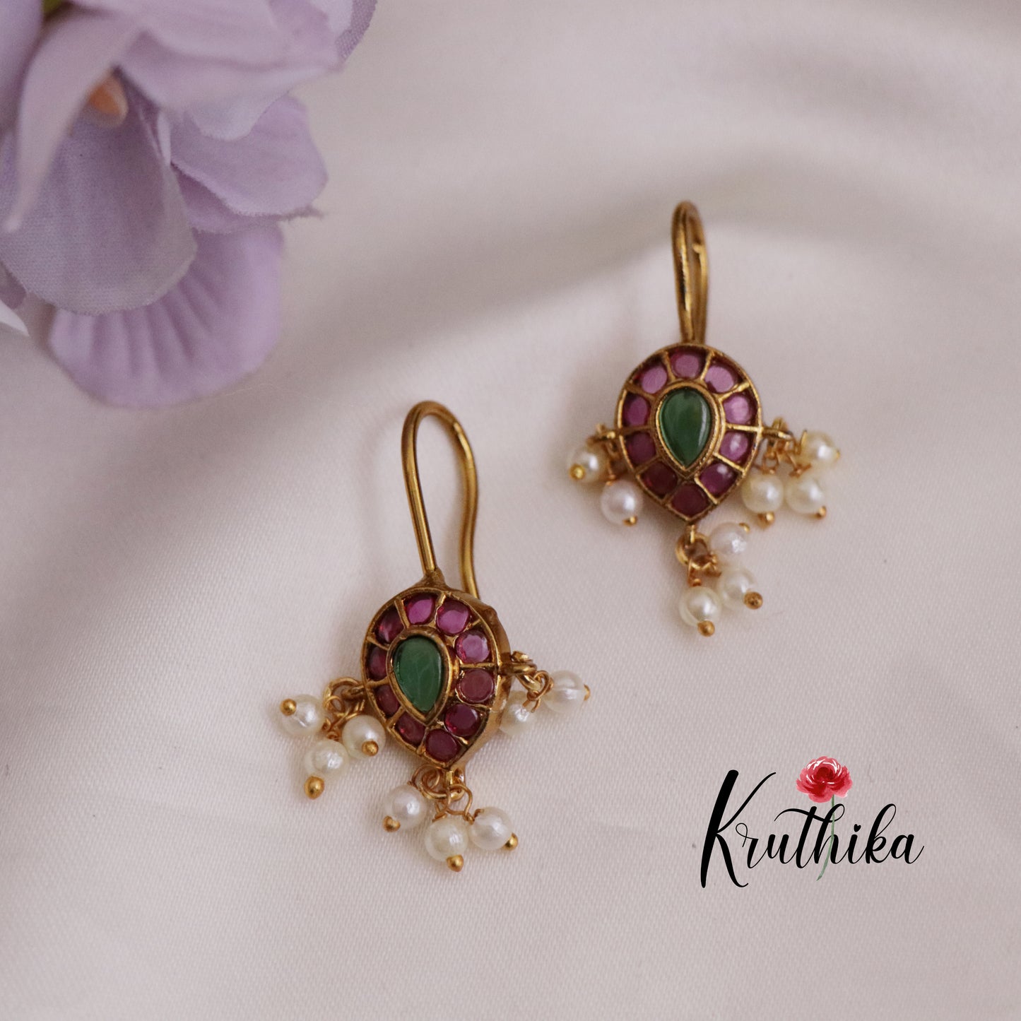 Beautiful Oval Shape Earcuffs | upper earrings | Bugadi Earrings E665