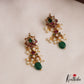 Pretty Lotus Motifs Kemp Earrings With Pearl Bead Drops E1126