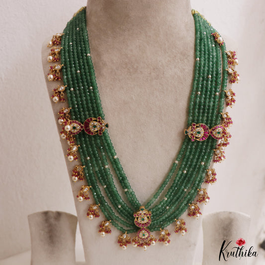 Stunning Multi Layered Crystal Jadau Haaram With Teardrop Accents LH2119