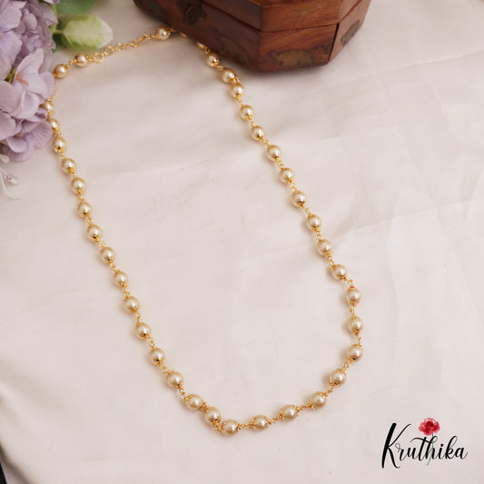 Elegant Gold-Toned Pearl Mala LH2054