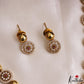 Pretty Floral Motifs Gold-Tone CZ Choker NC3225