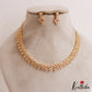 Sparkling Floral Motifs Gold-Tone Necklace NC2922