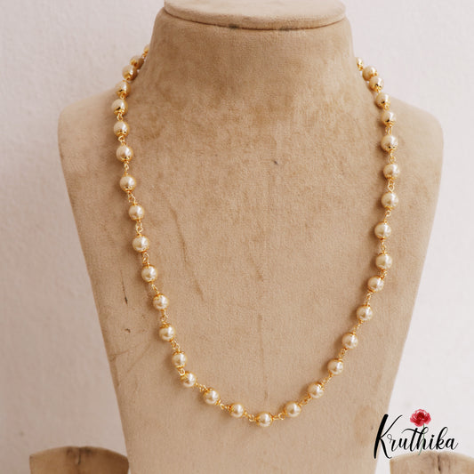 Elegant Gold-Toned Pearl Mala LH2054