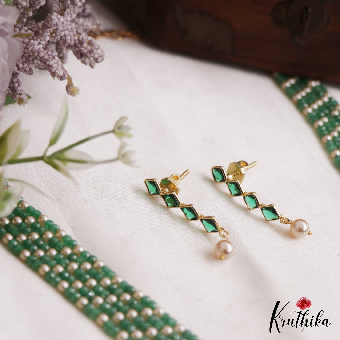 Trendy Square Motifs Multi Layer Pearl Bead Haaram LH2134 (Available In 5 Colors)