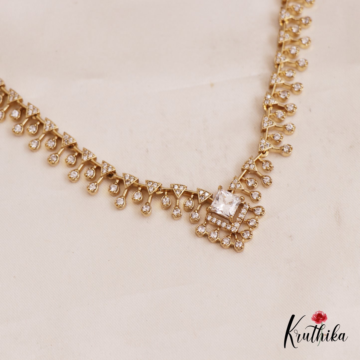 Trendy CZ Sparking Victorian Necklace Sets NC2171 (Available in 3 Colours)