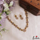Pretty Floral Motifs Gold-Tone CZ Choker NC3225