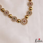 Pretty Floral Motifs Gold-Tone CZ Choker NC3225