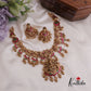 Beautiful Temple Lakshmi Jadau Pendant Necklace with Golden Beads Drops NC2351