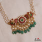 Gorgeous Floral Peacock Motifs Jadau Choker With Triple Pearl Strand Chain NC3031