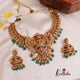 Royal Grand Nagas Jadau Temple necklace in Jalebi pattern with Green Beads NC1874 (Available  In 3 Colours)