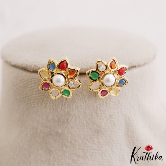 Trendy Navratna Earrings E1230