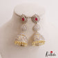 Gorgeous Teardrop Motifs CZ Victorian Jhumkas E1122 (Available In 3 Colors)