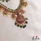 Premium Floral Peacock Motifs Jadau Necklace With Green Bead Drops NC3132 (Available In 2 Colors)
