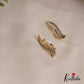 Classic Leaf Motifs AD Stones Ear Climbers E934