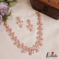 Sparkling Floral Motifs Rose Gold Finish Necklace NC2923