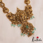 Premium Antique Nagas Peacock Motifs Haaram With Bead Drops LH2074 (Available In 3 Colors)