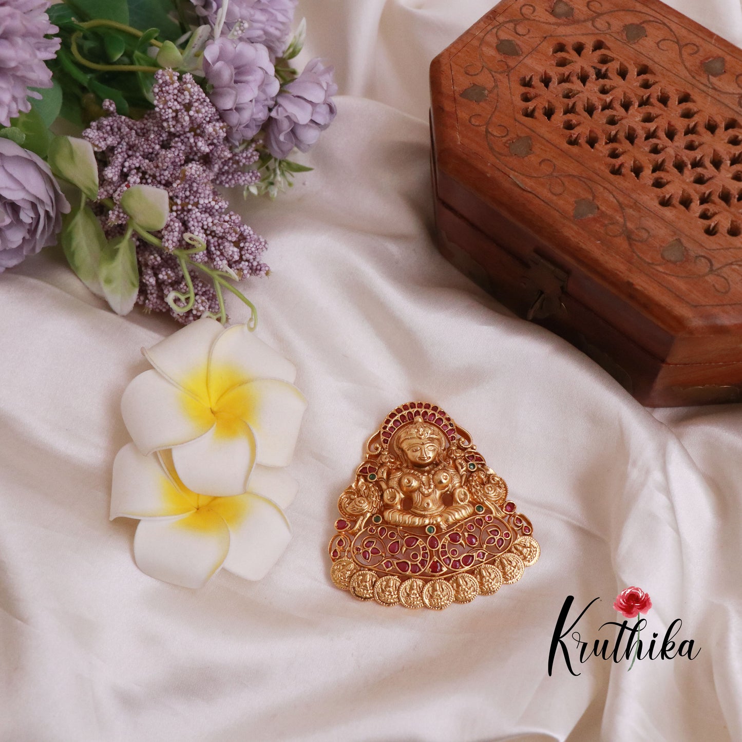 Premium Temple Kempu Kasu Jada Billa J76