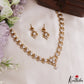 Elegant Floral Motifs Gold-Tone CZ Necklace NC3224 (Available In 3 Colors)