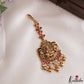 Pretty Antique Lakshmi Peacock Motifs Jadau Maang Tikka With Pearl Bead Drops MT401 (Available In 2 Colors)