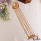 Classic Floral Motifs Multi Bead Strand Kemp Jada Billa With Golden Bead Drops J417