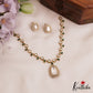 Elegant Teardrop Motifs Diamond-Finish Gold-Tone AD Necklace NC2762 (Available In 2 Colors)