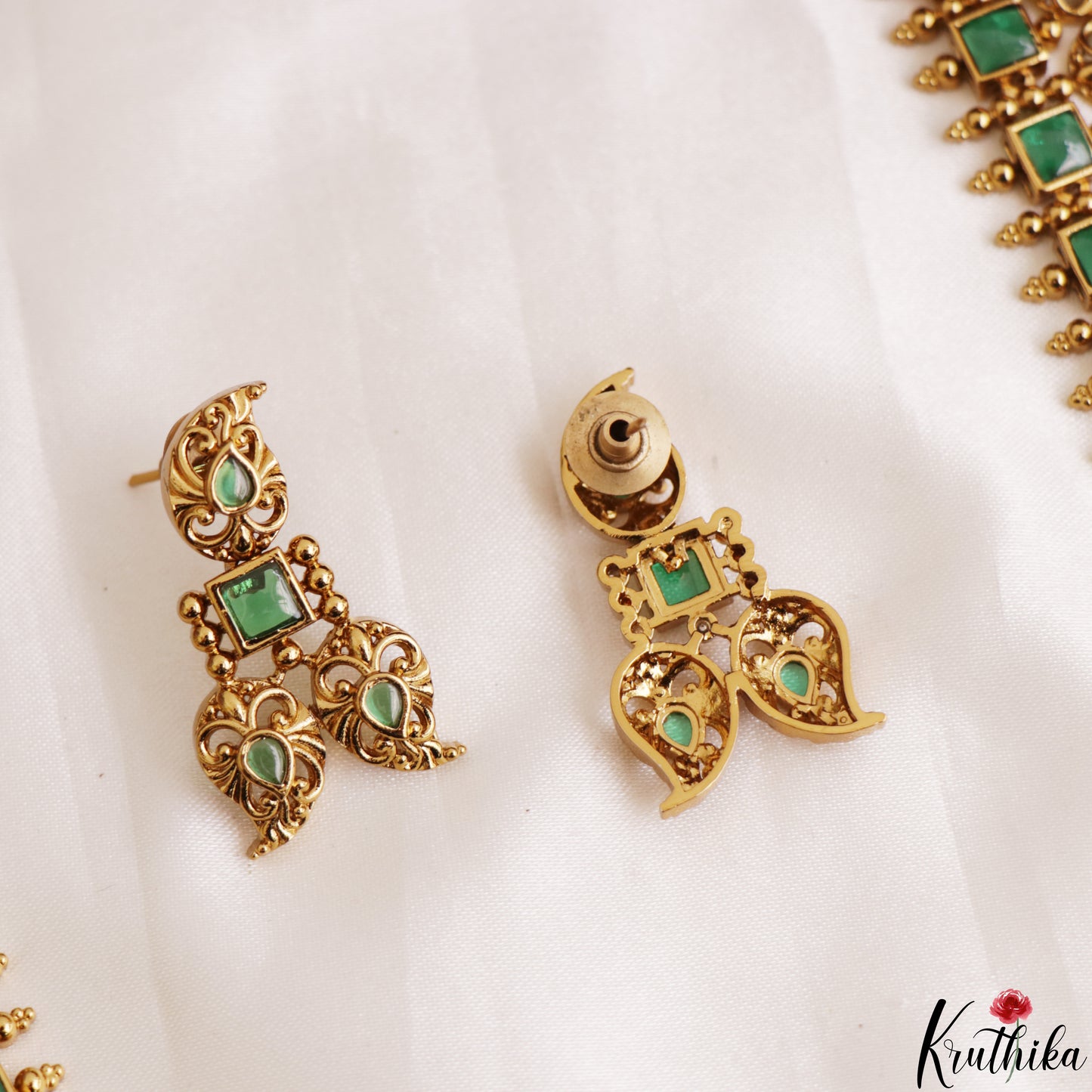 Classic Square Mango Motifs Jadau Haaram LH2204 (Available In 3 Colors)