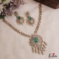 Sparkling Leaf Motifs CZ Victorian Necklace NC3012 (Available In 3 Colors)
