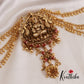 Premium Antique Lakshmi Jhumka Coral Jada Billa With Triple Strand Bead Chains J292