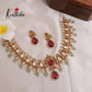 Pre order-Elegant Peacock Victorian Moissanaite Stones Necklace with Pastel Green Beads NC1940-Pre order booking 25 to 30 days