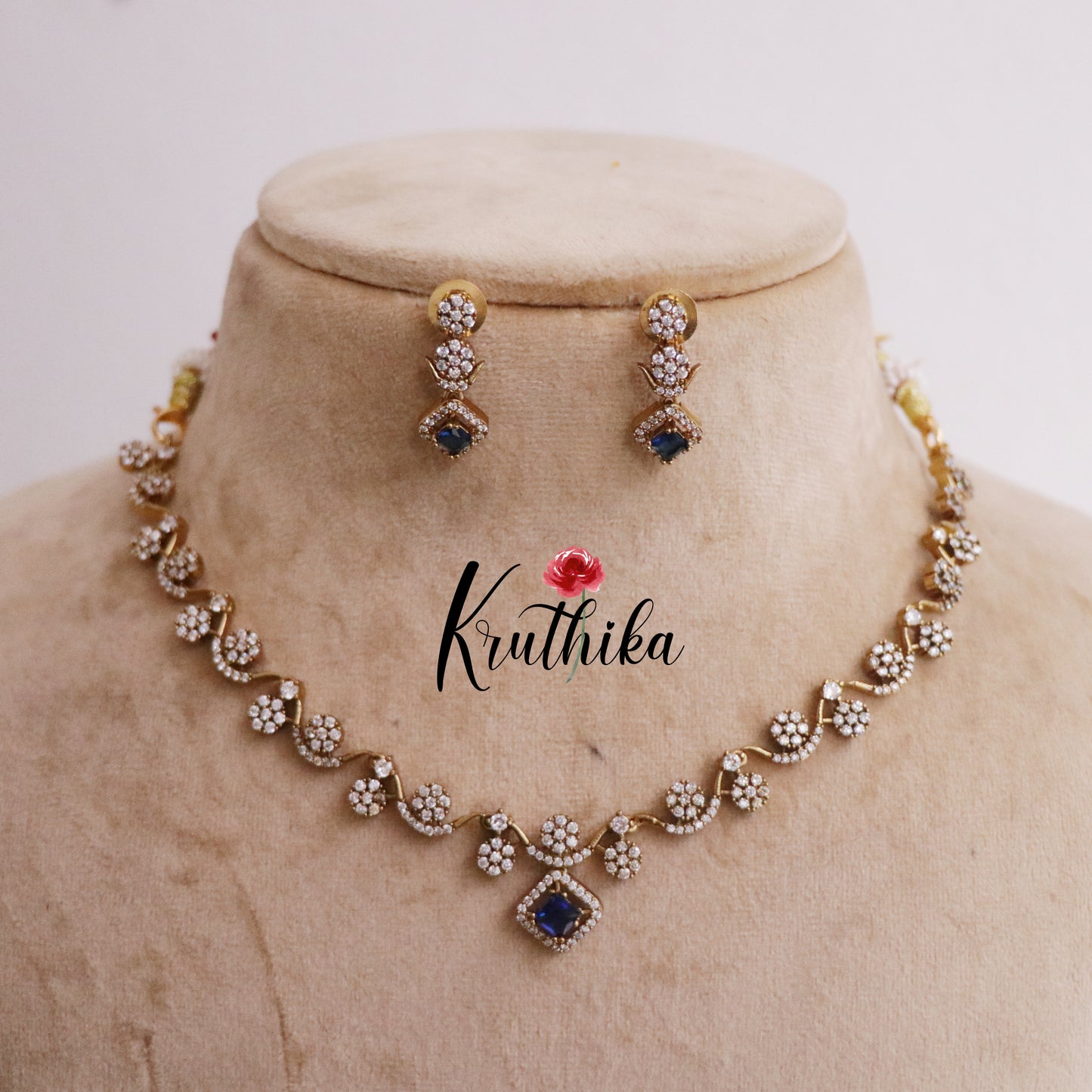 Trendy AD Floral Necklace Set NC2230  (Available in 4 Colours)