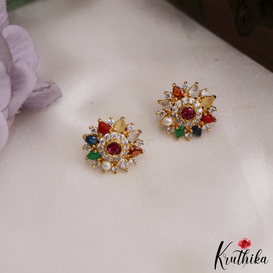 Trendy Navratna Earrings E1231