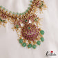 Premium Floral Peacock Motifs Jadau Necklace With Green Bead Drops NC3132 (Available In 2 Colors)