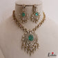 Sparkling Leaf Motifs CZ Victorian Necklace NC3012 (Available In 3 Colors)