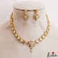 Elegant Floral Motifs Gold-Tone CZ Necklace NC3224 (Available In 3 Colors)