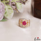 Trendy Geometric Adjustable CZ Finger Ring R55 (Available in 2 Colours)
