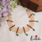 Beautiful Multi Pearl Strand Jadau Choker With Green Bead Drops NC2878