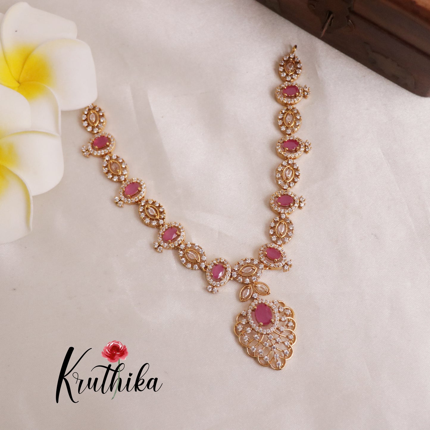 Elegant AD Stone Necklace NC1935 [Available in 2 colours]