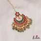 Stunning Floral Motifs Jadau Maang Tikka With Pearl And Bead Drops MT357