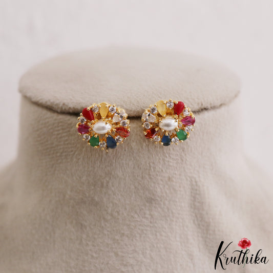 Trendy Navratna Earrings E1232