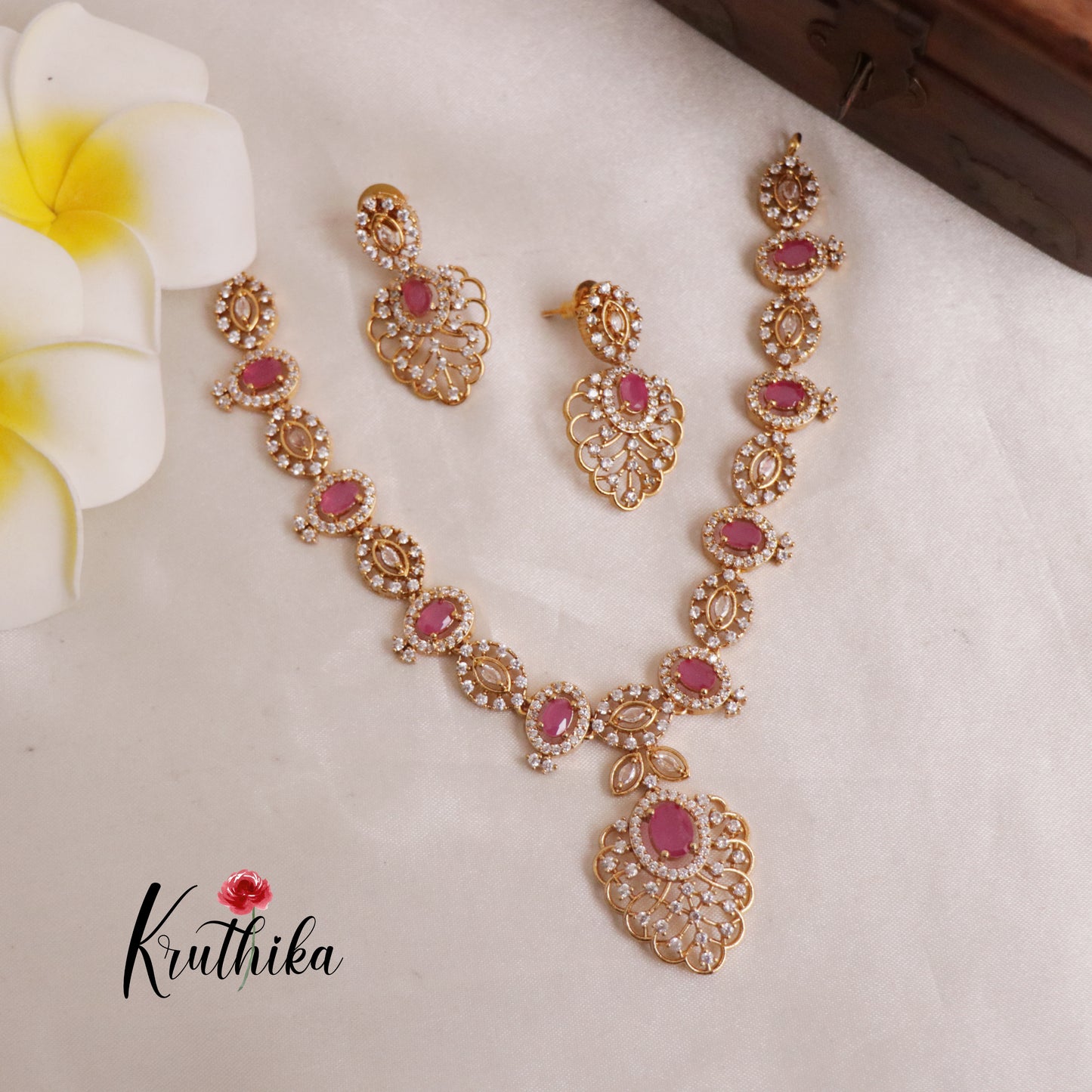 Elegant AD Stone Necklace NC1935 [Available in 2 colours]