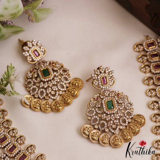 Gorgeous AD Peacock Square Motifs Jadau Kasu Necklace NC2803