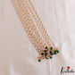 Trendy Floral Motifs Multi Pearl Strand Kemp Jada Billa With Green Bead Drops J418